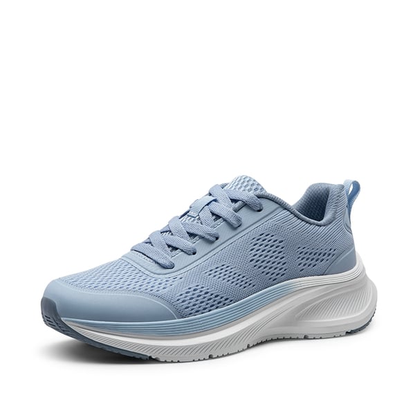  Women's Knitted Lifestyle Walking Sneakers - BLUE -  0